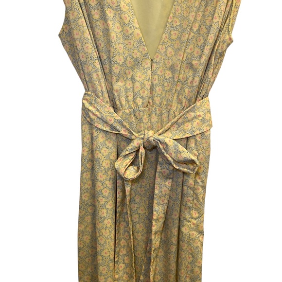 Women’s Derek Lam 10 Crosby Jumpsuit in Yellow 
Ditzie Pattern Tie Waist sz 44/8 - Picture 3 of 13